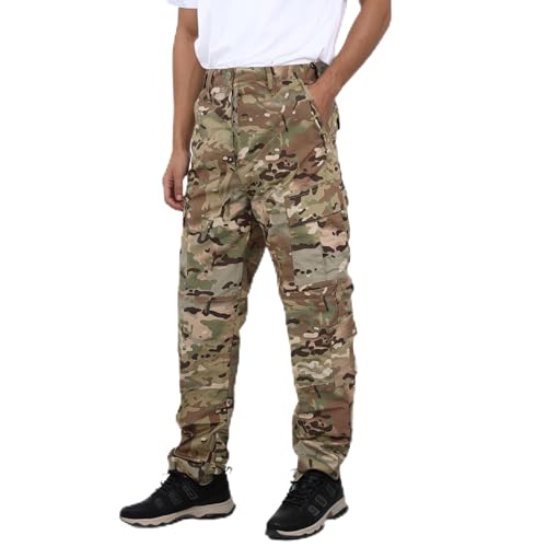 BWBIKE Pantaloni Cargo Tattici Uomo - Mimetico Militare Antistrappo - Pantaloni da Combattimento Impermeabili - Trekking, Caccia, Escursionismo & Uso Quotidiano