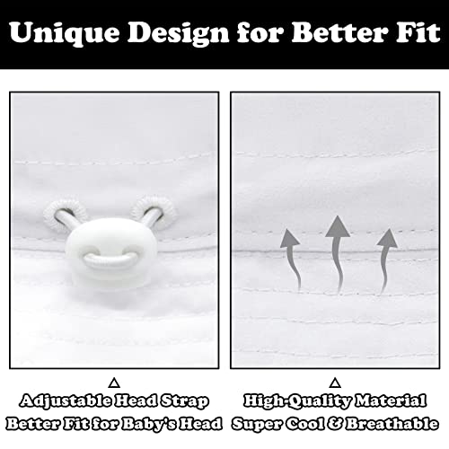 Sarfel Baby Sun Hat Summer Baby Boy Hats Upf 50+ Sun Protection Toddler Hat Bucket For Baby Girl Adjustable Kid Cap White 6-24 Months #TOP3
