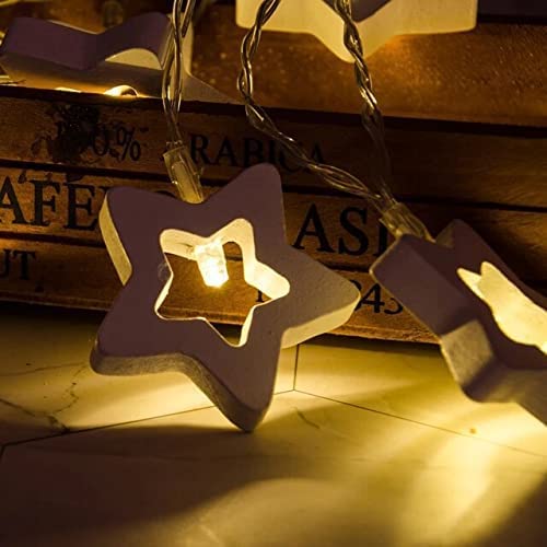 Lexton Star Shaped 16 Led String Light |Plug Sourced|Warm White |for Indoor & Outdoor Decorations