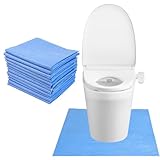 25 Pack Disposable Toilet Mats Absorbent Toilet Floor Protector from Urine U-Shape Toilet Training Rug Waterproof Non-Slip Bathroom Potty Training Mats for Children Adult (Blue-1)
