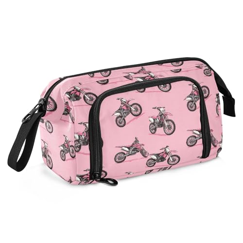 Image of Fisyme Dirt Bike Motocycles Pencil Case Large Capacity Pen Bags Box Big Makeup Pouch Organizer