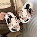 XIXITIAO Girls Boys Cow Slippers for Toddler Kids, Cute Fuzzy Cartoon Animal Slippers, Christmas Fluffy House Bedroom Shoes for Indoor, Size 12.5