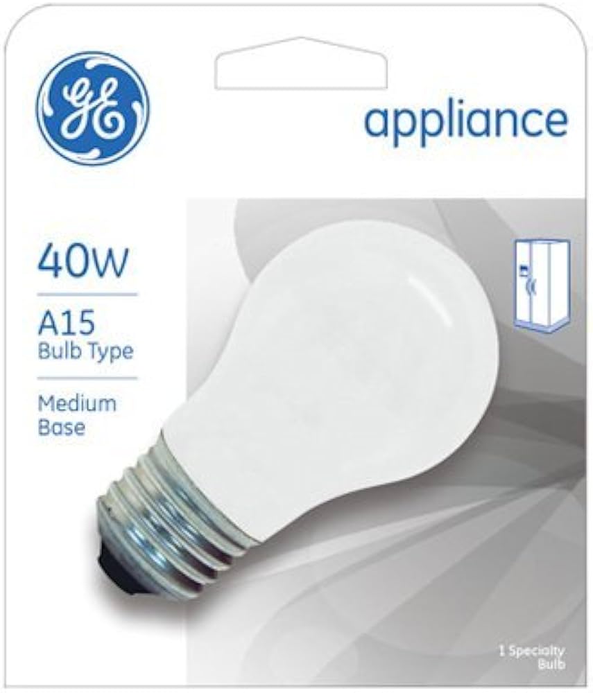 GE Appliance A15 Light Bulb, Inside Frost, 40-Watt, 355 Lumens GE Appliance A15 Light Bulb, Inside Frost, 40-Watt, 355 Lumens