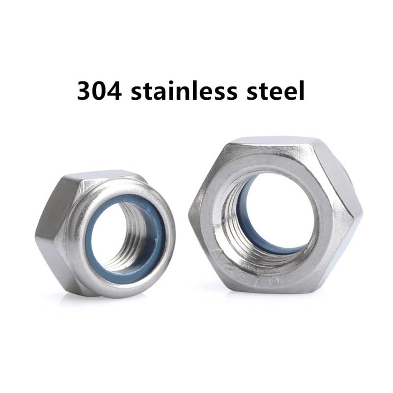 2/5/25pcs M2 M2.5 M3 M4 M5 M6 M8 M10 M12 M16 304 Stainless Steel Black Hex Insert Lock Nut Self-locking Nut Locknut(M3 25pcs)