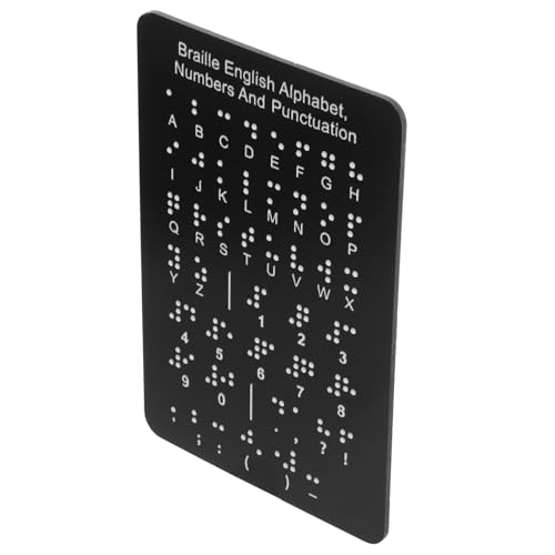 NIYANGLE Pizarra De Aprendizaje De Braille Con Puntos Relieve y Letras Números Para Ciegos Adultos Herramienta Educativa Portátil Aula