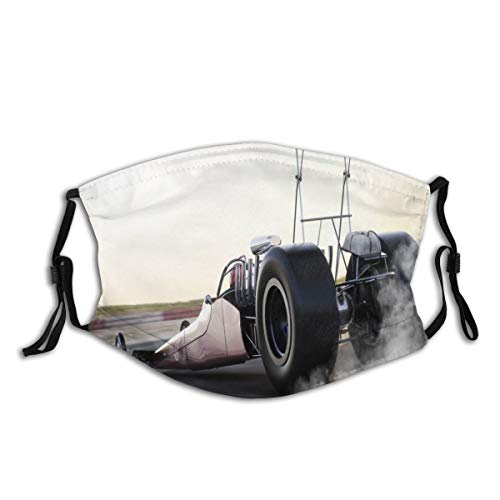 gwegvhvg Dragster Racing Down The Track with Burnout Competition Speed Sports Technology Washable and Reusable Cotton Warm Face