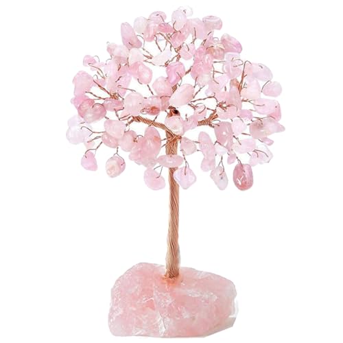 Natural Green Aventurine Crystal Money Tree - Feng Shui Crystal Gem Aura Healing Bonsai Suitable for Home & Office Decoration (color2)