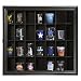 Gallery Solutions 18x16 Shot Glass Display Case with Hinged Front in Black
