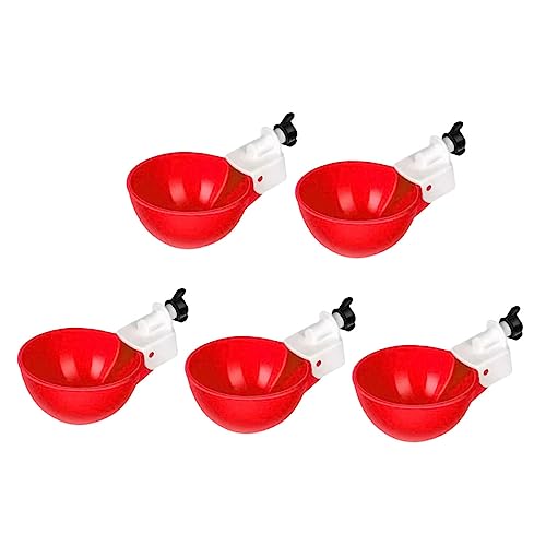 Abaodam Bird Waterer Kit 5pcs Chicken Water Bowl Automatic Water Feeder for Pet Birds
