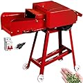 TXMACHINE® Hay Chopper Big Feed Port Hay Cutter,1764LB/H Forage Harvester Corn Straw Chopper 2.2KW Grass Feed Pulverizer for Farm and Ranch with Conveyor Belt (red Color, Without Motor)