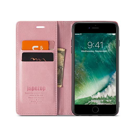 Japezop Iphone 7 Plus/8 Plus Case,Iphone 7 Plus/8 Plus Wallet Case For Women With [Rfid Blocking] Credit Card Holder, Leather Flip Book Phone Case Cover For Iphone 7 Plus/8 Plus 5.5 Inch(Pink) #TOP1