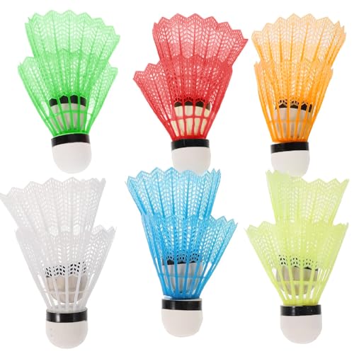 katmerio Plastic Badminton Shuttlecocks, Pack of 12 Stability and Durability, Badminton Shuttlecocks for Outdoor Indoor Sports Activities, Shuttlecocks Outdoor