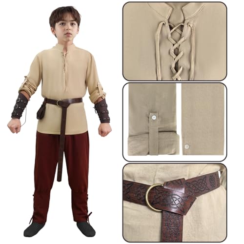 Disfraz medieval infantil pirata con camisa y pantalón miniatura 2