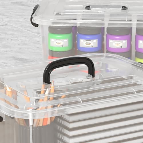 Boîtes de rangement en plastique 8L transparentes empilables avec couvercle