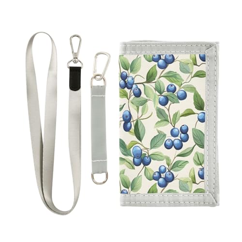 FOLIOSA Fruit Blue Pattern Kids Wallet for Boys Girls Youth, Compact Fabric 4.9×2.9 in