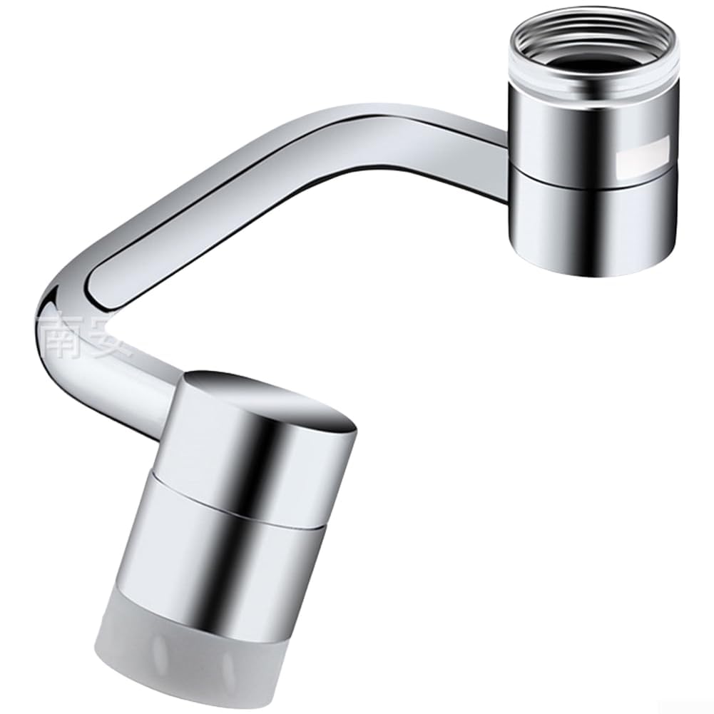 ZQFHSX 360 Degree Rotating Faucet Extender With Dual Spray Modes For Kitchen And Bathroom Sinks Silver Copper Aerator Arm(A)