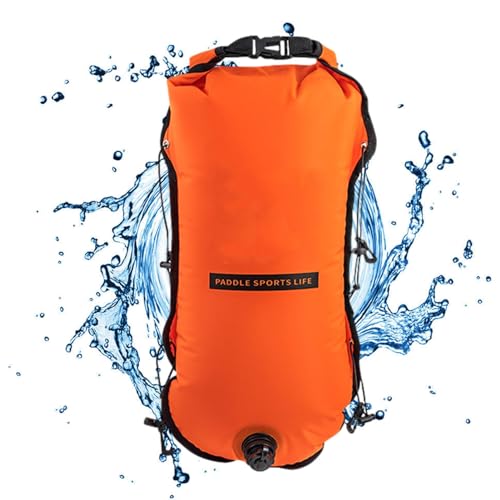 Decorhome Bolsa seca para boya de natación, bolsa de almacenamiento de natación, bolsa de almacenamiento de natación, bolsa de almacenamiento de 30 l, compacta, hinchable, ligera, altamente visible,