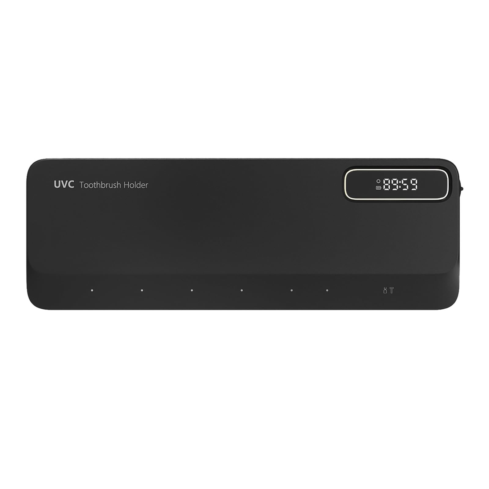 Zahnbürstenhalter für Badezimmer, 2000 mAh Zahnbürstenhalter zur Wandmontage Wiederaufladbar Zahnbürste Sanitizer mit Pinselschlitzen, Ideal für Aufbewahrung von Zahnbürsten im Badezimmer (Schwarz)