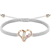 J.Endéar Mutter Herz Armband für Damen, Silber 925 Handgefertigt Geflochtene Filigrane Kordel Ver...