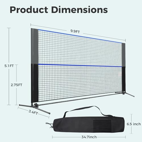 image for OLIXIS Portable Badminton Net, Height Adjustable Volleyball Net, Badmi
