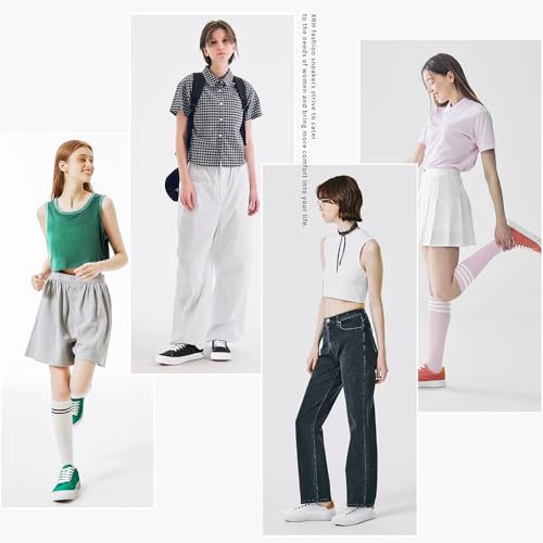 XRH Tennis Shoes Womens Low Top Casual Shoes for Women, Lace Up Canvas Sneakers Comfortable Shoes for Women Walking Shoes2