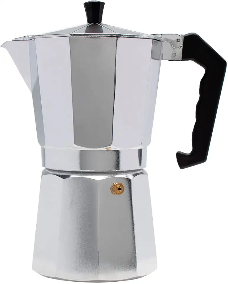 Mimo Style Italiana Expresso Cafeteira de Aluminio com Alça para 9 Cafézinhos, Prata, 450 ml