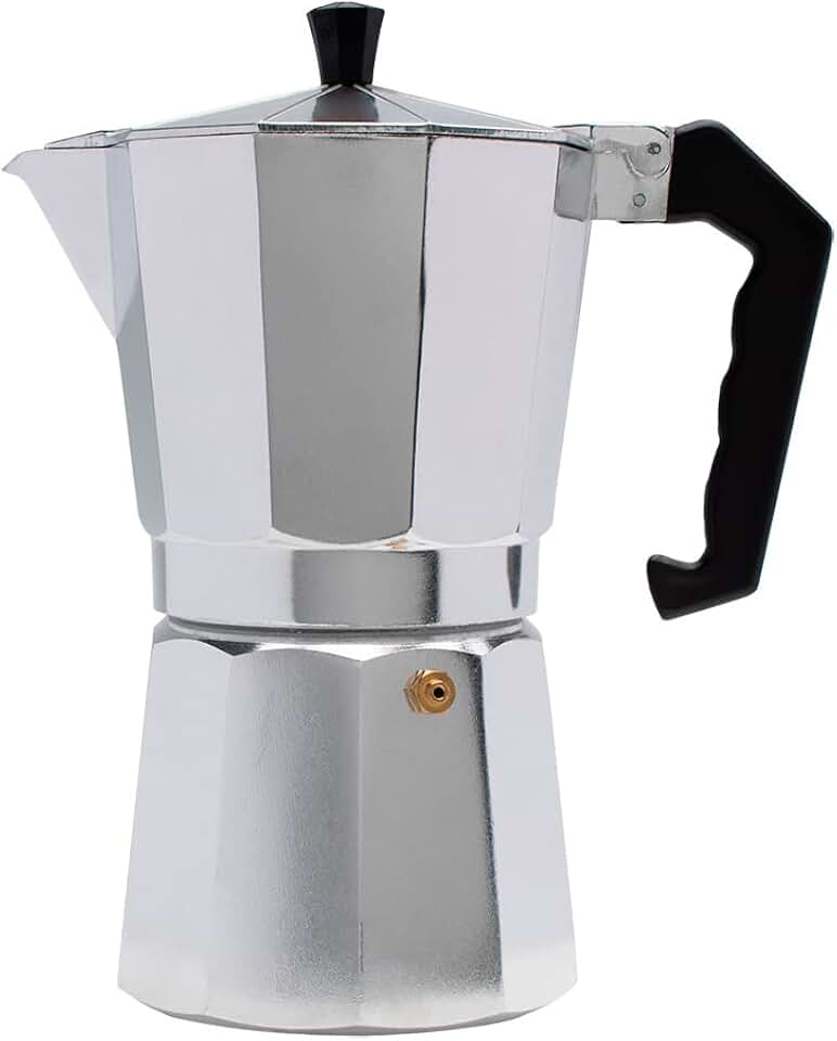 Mimo Style Cafeteira Italiana Moka de Aluminio Com Alça Café Expresso Para 9 Cafézinhos, Capacidade 450 ml, Feita de Materiais Leves e de Alta Qualidade Ideal Para sua Cozinha, Express Coffee