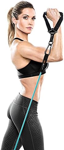 Bionic Body Set of 2 Single-Grip Handles with Carabiner Clips for Resistance Tube Exercise Strength Training and Cardio Workout BBSH-001