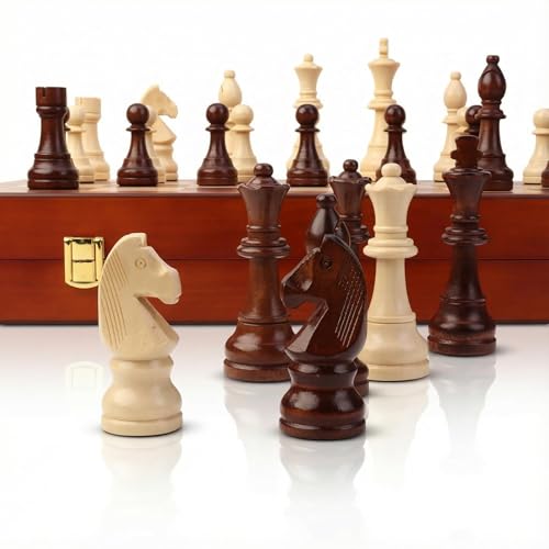 Set de Ajedrez de Madera Extra Grande 20" Plegable miniatura 2