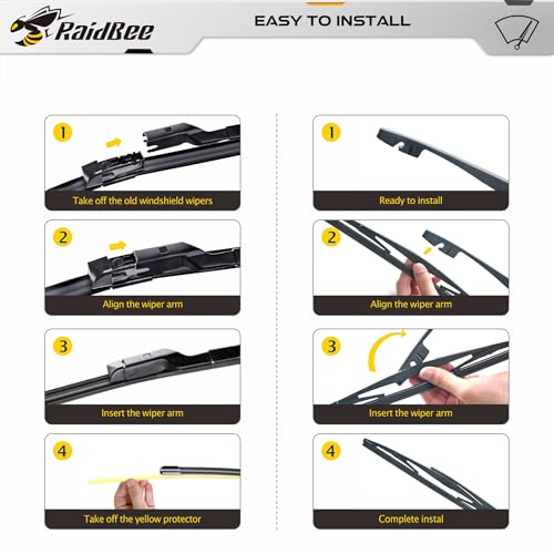 Image of Raidbee Windshield Wiper Blades Replacement for Subaru Forester 2019 2020 2021 2022 2023 2024 2025 All-Season OEM Quality 3 Pack 26 inch+17 inch+14 inch