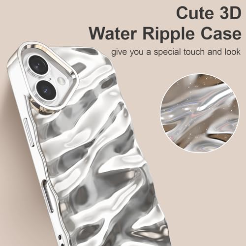 Coque iPhone 16 Plus antichoc silicone vague protection argent