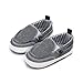 XWANZI Newbron Shoes Low Cut Unisex Grey and White Stripes Shoelaces Denim Casual Fashion Classical Crib Shoes 12-18 Months