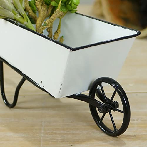 Vip Home And Garden Metal Wheelbarrow With Distressed Finish #TOP4