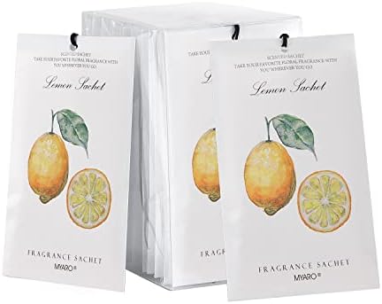 MYARO Fresh Lemon Scented Sachets for Drawer and Closet, Long-Lasting Sachets Bags, Home Fragrance Sachet for Lover, Pack of 12