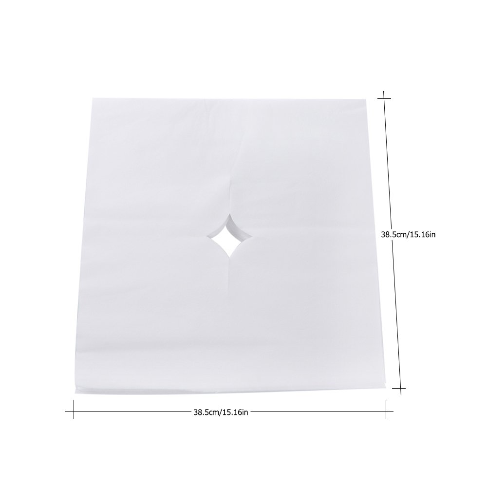 Anself Cubierta para reposacabezas sábana de masaje desechable con orificio de respiración para spa y mesa de cama de almohada 100 piezas 200ST