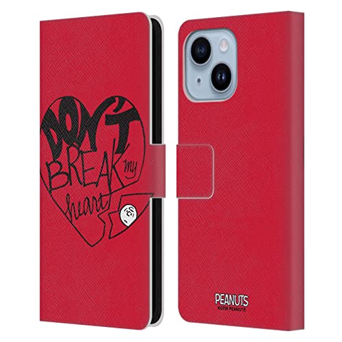 Étui portefeuille Peanuts iPhone 14 Plus motif Ne Brisez Pas Mon Coeur