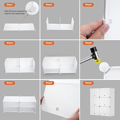 Shoe Rack Organizer,6 Tier For Closet, Stackable 24 Pair Covered Shelves Shoe Storage Cabinet For Entryway Bedroom Hallway（White） #TOP6