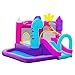 Outsunny Castello Gonfiabile per Bambini 4 in 1 con Scivolo, Piscina e Trampolino, Gonfiatore e Picchetti Inclusi, Età 3-8 Anni, 300x270x200cm
