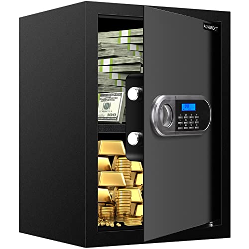 2.2 Cubic Large Safe Box Fireproof Waterproof, Security Home Safe with LCD Keypad Key, Digital Lock Safe for Money Pistols Ammunition Medicines Documents
