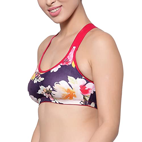 Image of Inner Sense Sports Bra for Women Made with Organic Cotton and Bamboo I Adjustable Padded Bra for Women with Cross Back Strap I Wire Free Medium Impact Innerwear