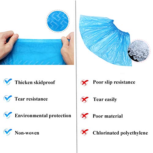 Amazqi Shoe Covers Disposable, 200 Pack (100 Pairs) Non-Woven Booties for Shoe Covers Non Slip Durable Shoes Covers for Indoor Home, Floors,Carpet and Shoes Protector Covers - Thumbnail 6