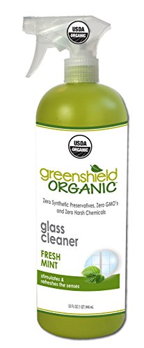 Greenshield Organic USDA Certified Organic Glass Cleaner, 32-Ounce (Pack of 6)