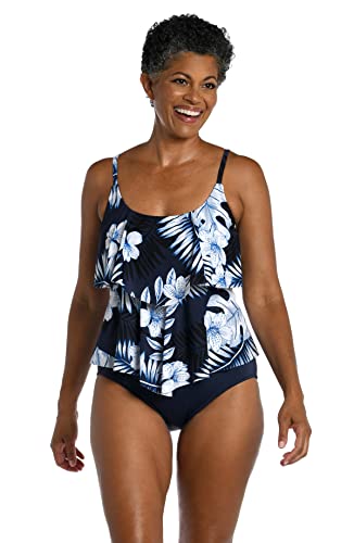 Maxine of Hollywood Women's 2-Tiered Ruffle Tankini Swimsuit Top