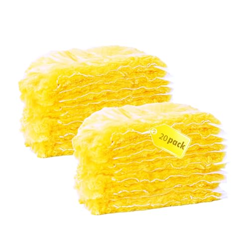 Image of Disposable Dusters Refills Heavy Duty Dusters Refills 180 Yellow Multi-Surface Duster Replacement Head for Cleaning,20 Counts