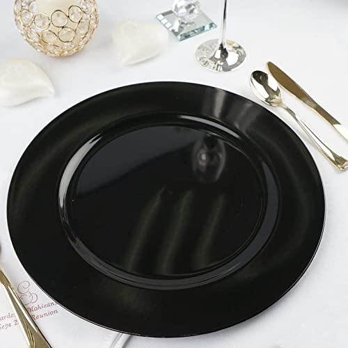Set de 24 platos cargadores redondos 13 pulgadas negro miniatura 4