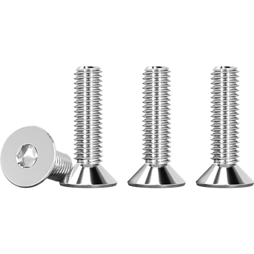 Drenky M5 X 20mm Screws, M5 Socket Screws 25 Pcs Hex Screws DIN 7991 / ISO 10642 Rustproof Machine Screws 304 Stainless Steel Hex Socket Countersunk Bolts, Fully Thread