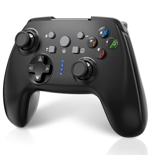 Shiptree Mando Switch Inalambrico para Switch/OLED/Lite, Mando Switch Pro con Gyro Axis/Doble Vibración/Turbo/Función Wake y Captura de Pantalla, Mando PC