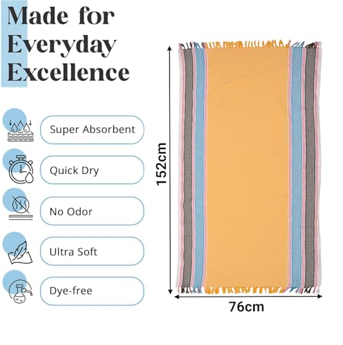 Image of Kuber Industries Pack of 2 Cotton Bath Towel for Women | Unisex Swimming & Bathing Towel | 30x60 Inch | Travel Cotton Towel & Gamcha | Assorted