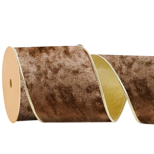 LaRibbons Copper Velvet Wired Ribbon 4 Inch by LaRibbons - Used condition - US$24.09