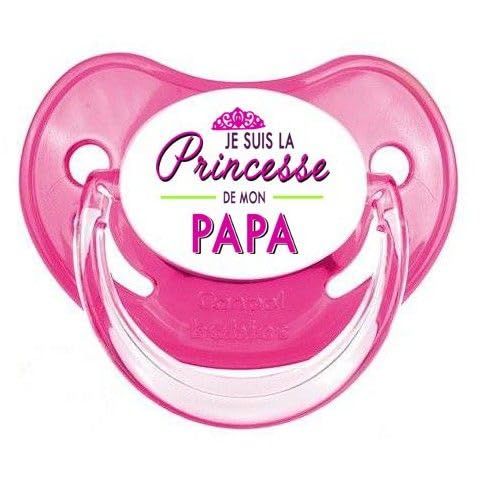 Tétine sucette bébé message Je suis la princesse de mon papa P171
